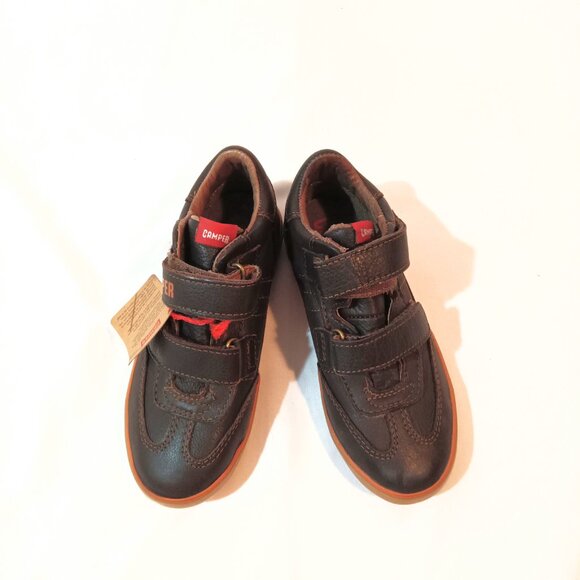 Camper Kids Sneakers Size 11.5 USA 29 EU NEW Dark Brown Color Velcro Shoes - Picture 2 of 3